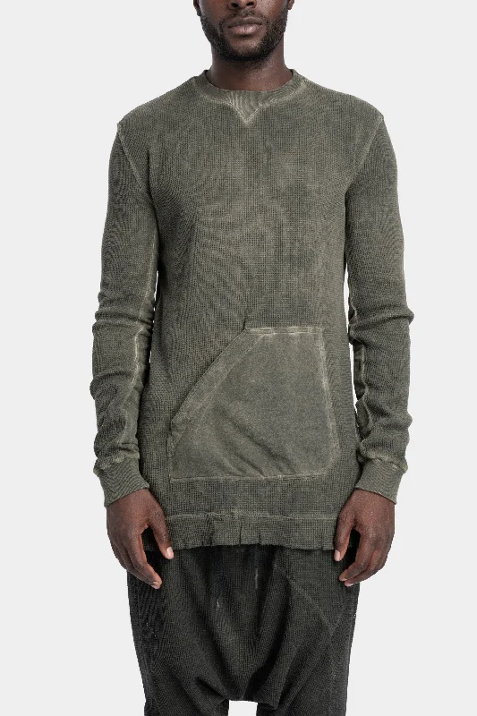 Value Deals Waffle cotton long sweatshirt, Green