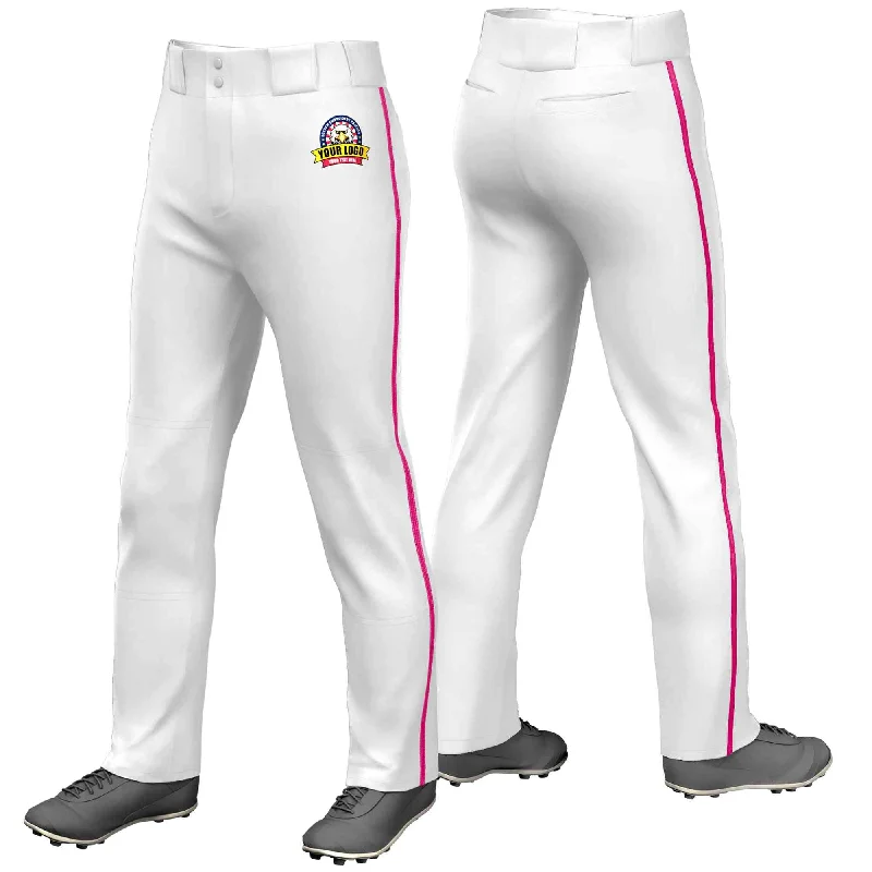 Year-End Sale Custom White Pink Classic Fit Stretch Practice Loose-fit Baseball Pants