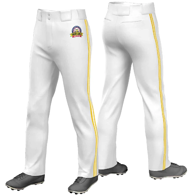Special Price Custom White Gold White-Gold Classic Fit Stretch Practice Loose-fit Baseball Pants Special Price Custom White Gold White-Gold Classic Fit Stretch Practice Loose-fit Baseball Pants