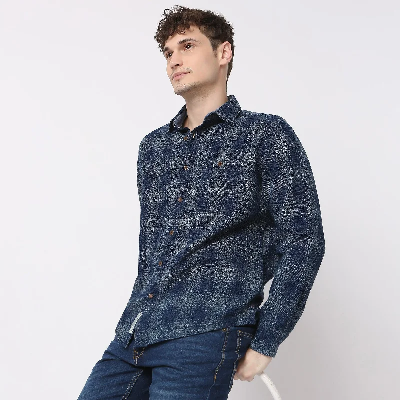 Holiday Sale Cruiser™ Shirt - 100% Authentic Indigo Checkered Regular Fit