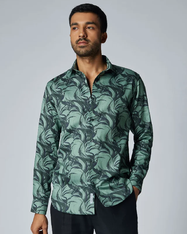 Early Access Green Botanical Printed Shirt