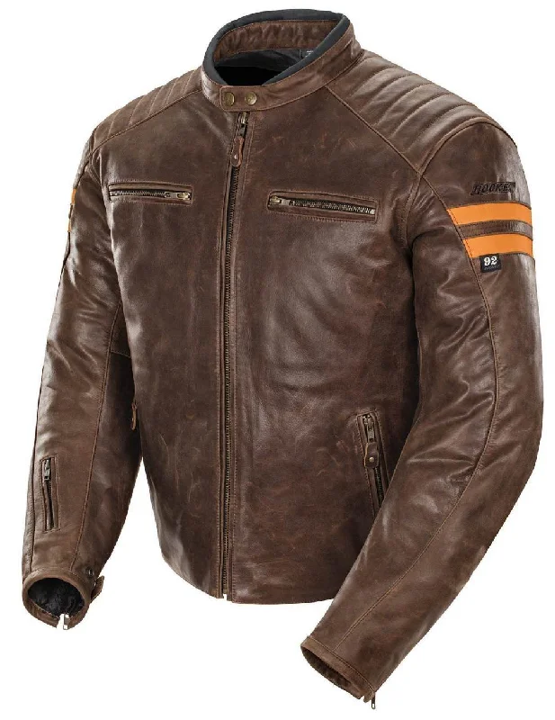 Special Savings Joe Rocket 'Classic 92' Mens Brown/Orange Leather Motorcycle Jacket