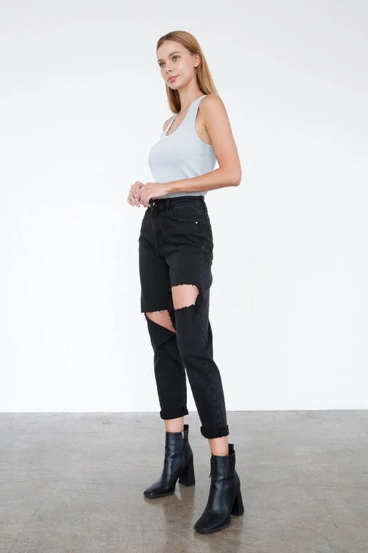 Bonus Offer High Rise Distressed Ankle Jeans