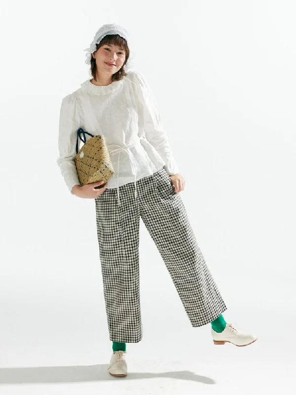 Sneak Peek Sale Plaid High Waist Tapered Pants【s0000007633】