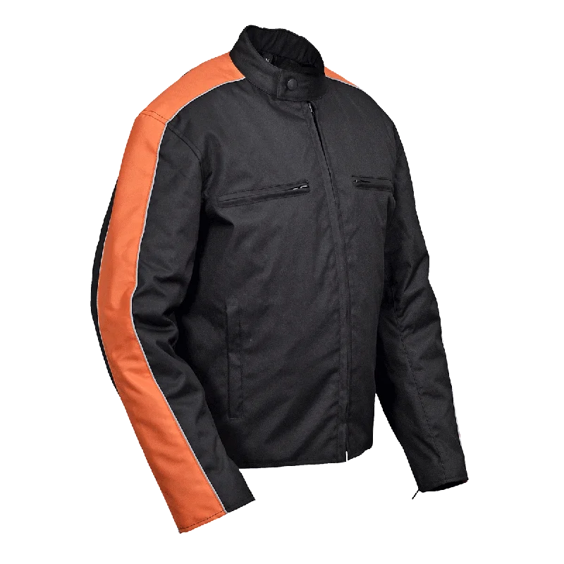 Deal Dash VL1557B Men's Textile Jacket with Accent Stripe Down Sleeve