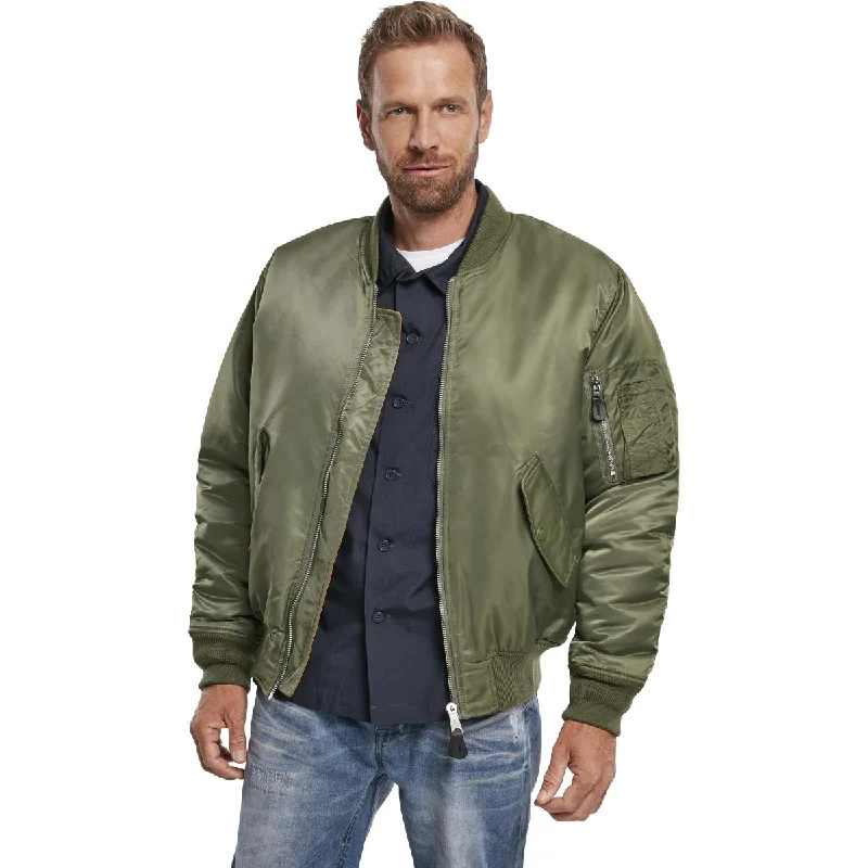 Can't Be Beat Brandit MA1 Bomber Flight Jacket Olive Green