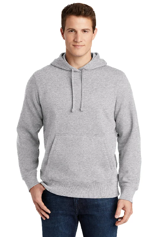 Low Price Sport-Tek Mens Shrink Resistant Fleece Hooded Sweatshirt Hoodie w/ Pouch Pocket - Heather Grey Low Price Sport-Tek Mens Shrink Resistant Fleece Hooded Sweatshirt Hoodie w/ Pouch Pocket - Heather Grey