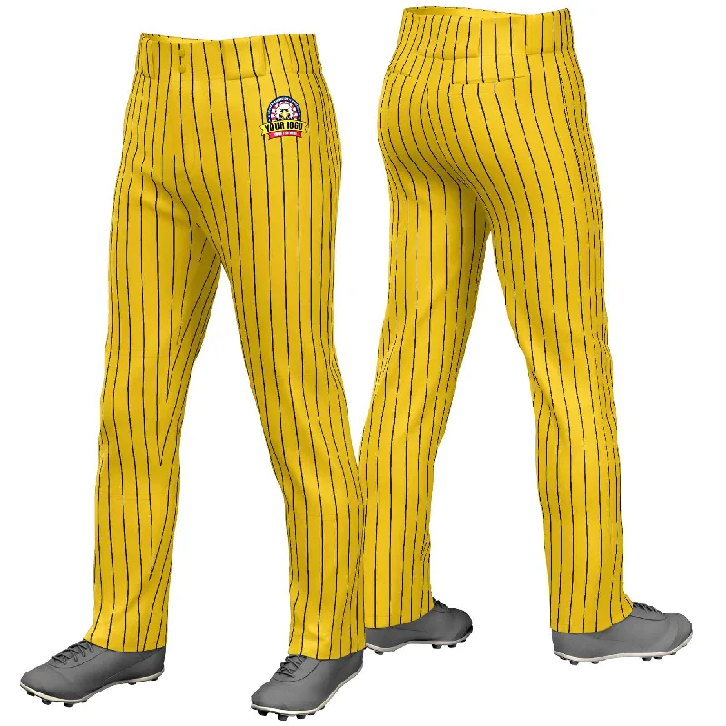Can't Miss Custom Yellow Black Pinstripe Fit Stretch Practice Loose-fit Baseball Pants Can't Miss Custom Yellow Black Pinstripe Fit Stretch Practice Loose-fit Baseball Pants