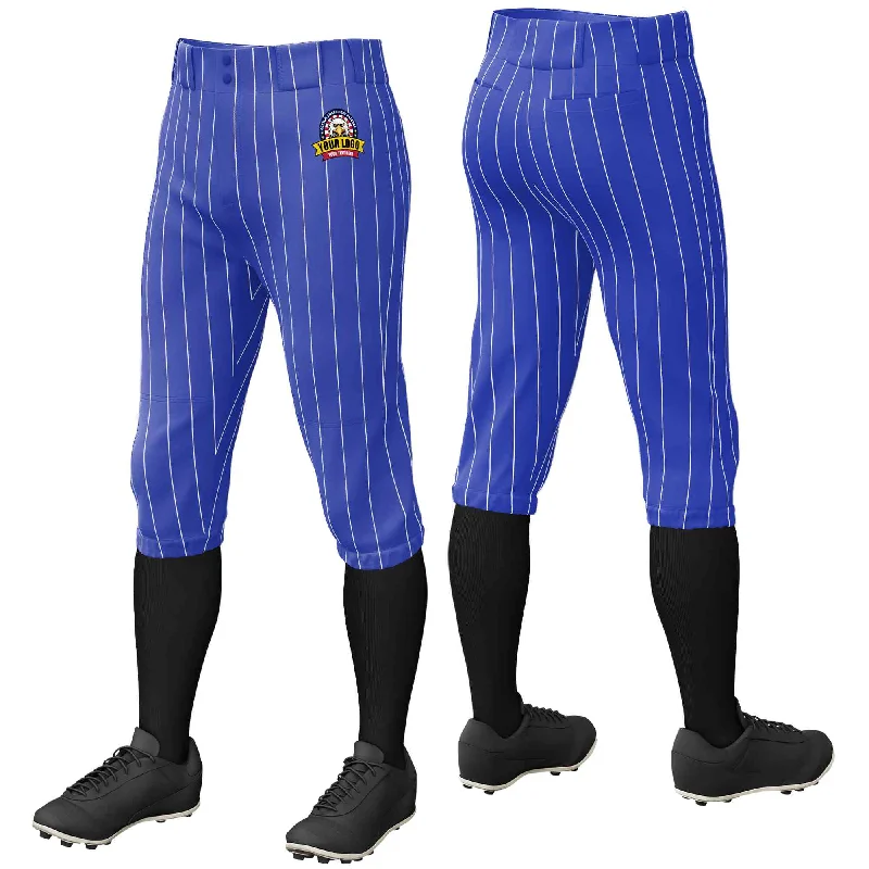 Friends and Family Sale Custom Royal White Pinstripe Fit Stretch Practice Knickers Baseball Pants Friends and Family Sale Custom Royal White Pinstripe Fit Stretch Practice Knickers Baseball Pants
