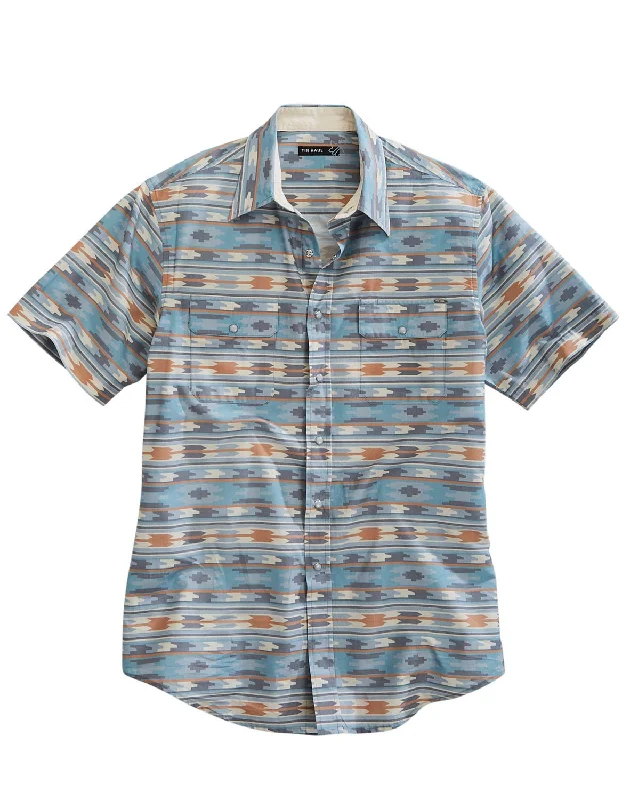 Weekend Offers That Thrill Tin Haul Mens 1955 Ghost Aztec Grey 100% Cotton S/S Shirt