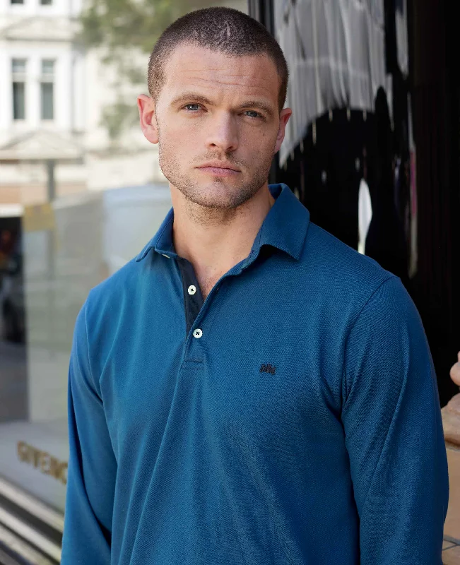 Weekend Savings Fiesta Denim Blue Long Sleeve Polo Shirt