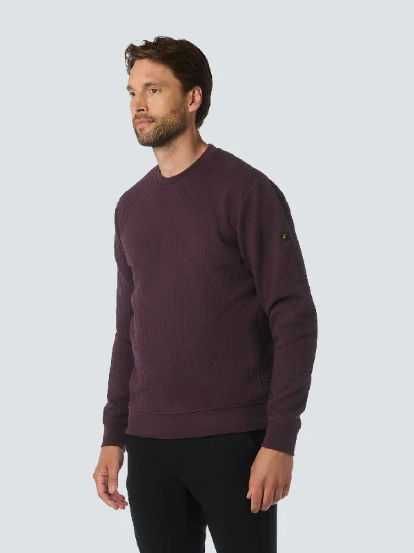 Exclusive Access Sweater with Crew Neck and Jacquard Pattern: Comfort and Style in One | Aubergine