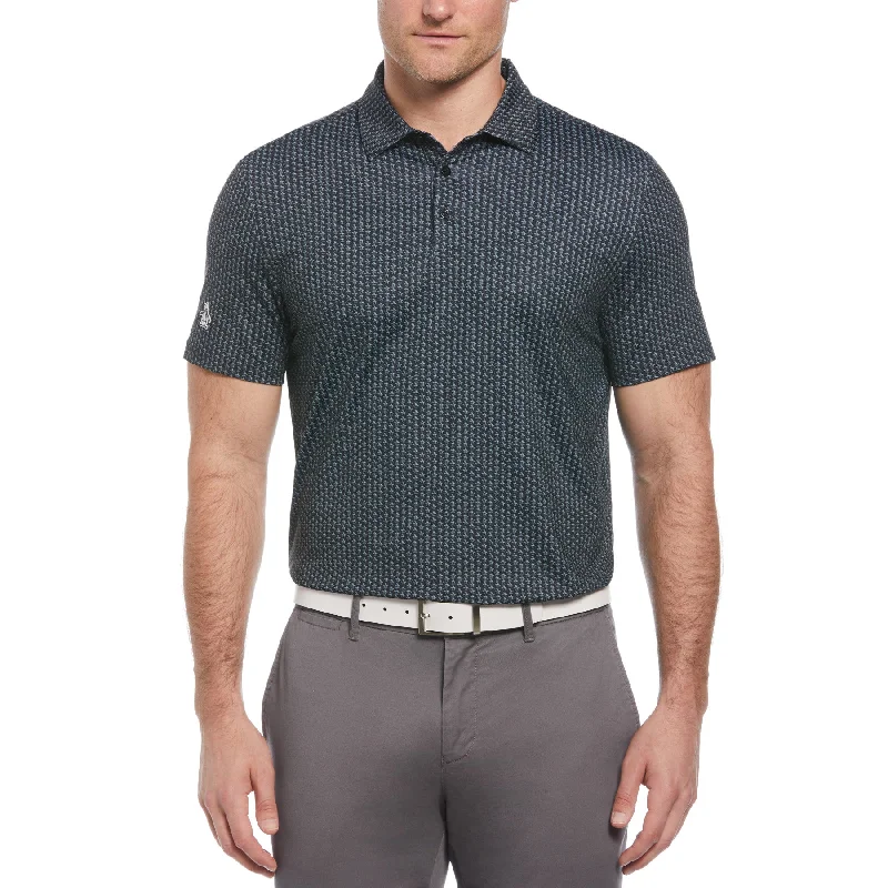 Limited Supply Golf-Poloshirt mit durchgehendem Pete-Print in Kaviar