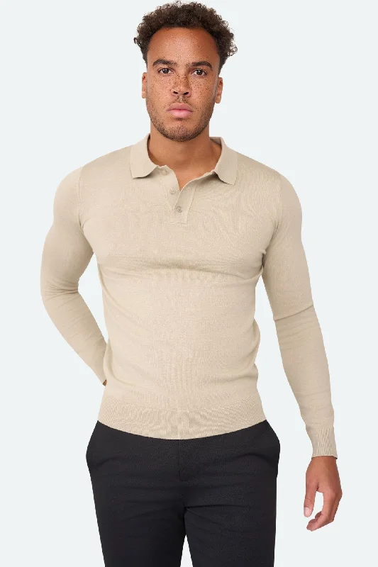 Weekend Bargains to Snag Long sleeve polo Ralf Beige