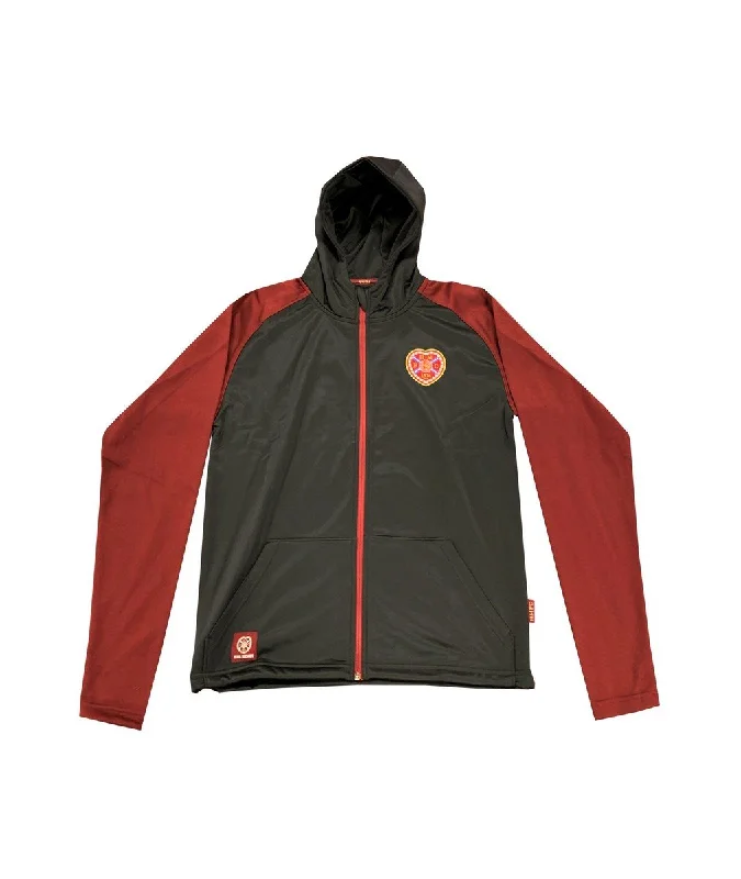 Weekend Bargains to Cherish Full Zip Black Hoodie with Maroon Sleeve