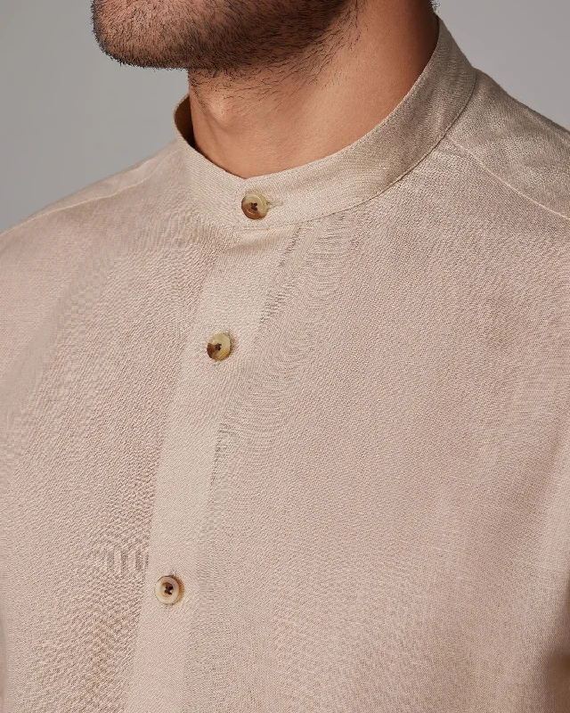 Great Deals Soft Washed Linen Shirt - Beige