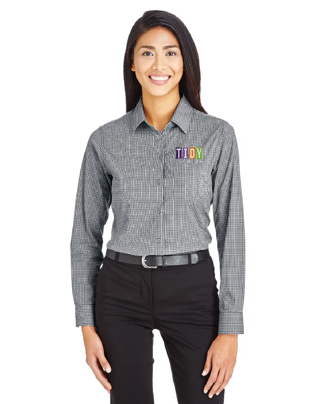 Deal of the Day Devon & Jones Ladies CrownLux Performance Tonal Mini Check Shirt