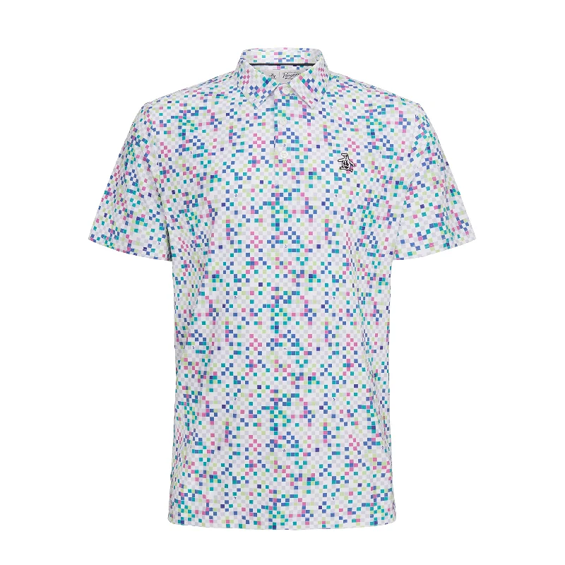 Best Seller All Over Original Check Print Golf Polo Shirt In Bright White