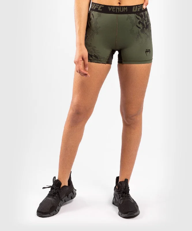 Shop and Save UFC Venum Authentic Fight Week Women's Performance Vale Tudo Shorts - Khaki Shop and Save UFC Venum Authentic Fight Week Women's Performance Vale Tudo Shorts - Khaki