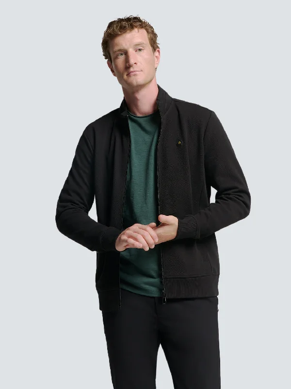 Great Bargains Vest with Twill Jacquard and Zipper | Black