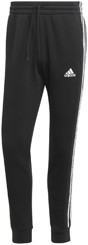 Members Only Men's Essentials Fleece 3-Stripes Tapered Cuff Joggers