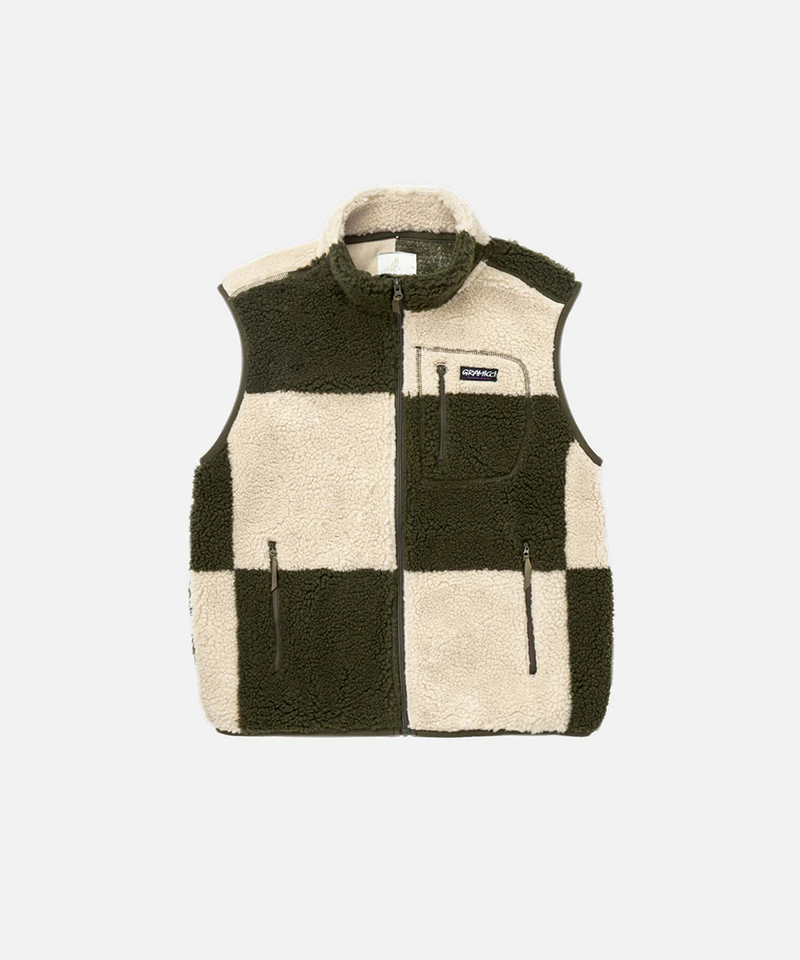 Deal Frenzy Checkered Sherpa Vest