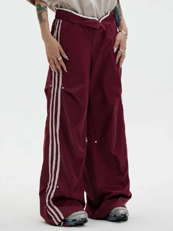 Quick Deals Stripe Wide Leg Jersey Pants【s0000006753】