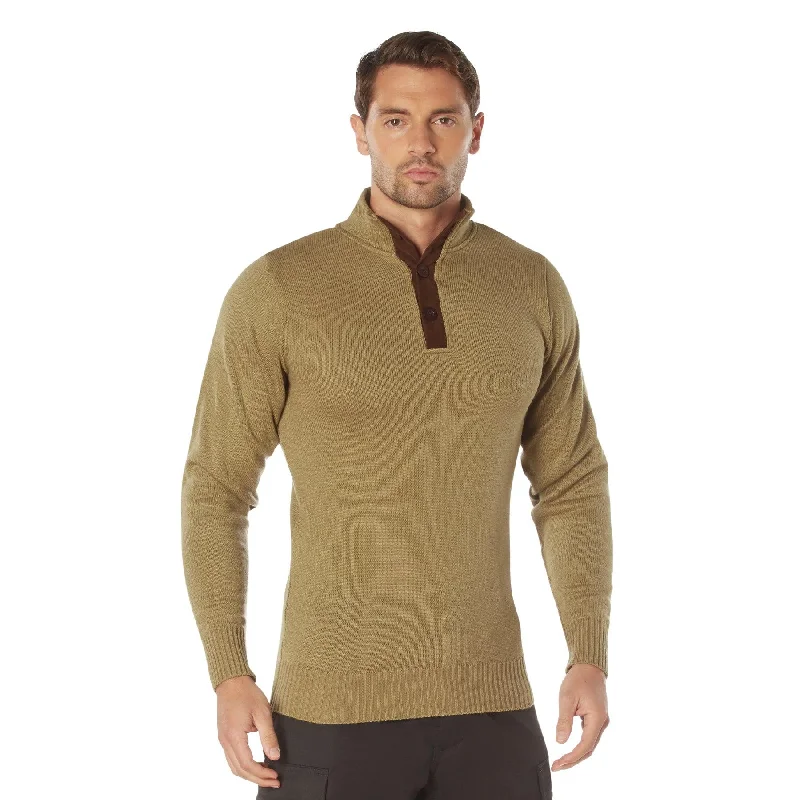 Today’s Deal Rothco 3 Button Sweater With Suede Accents