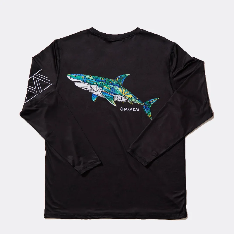 Extra Savings DaveL Shark Bait LS Performance Shirt UPF 50