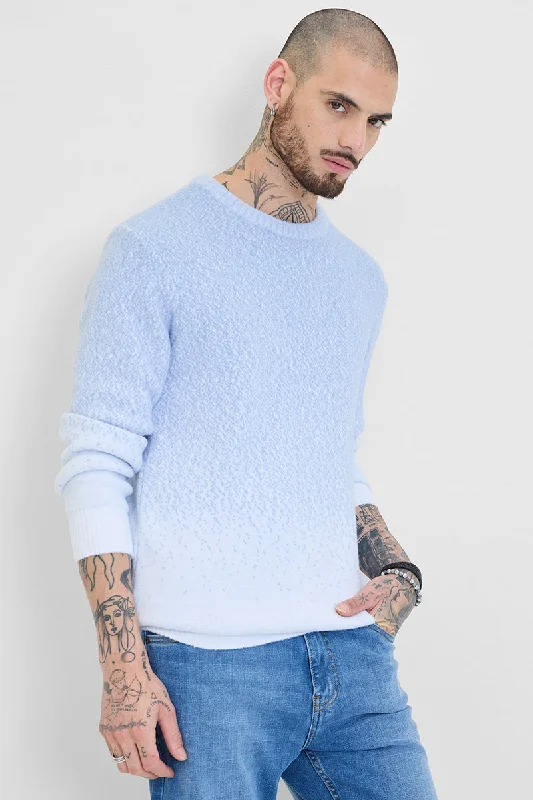 Overstock Sale Light Blue Ombre Light Weight Sweater