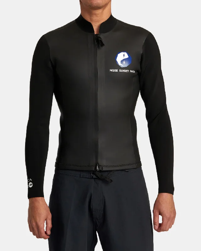 Last Chance Noise Sunset Front Zip Jacket Wetsuit Jacket - Black