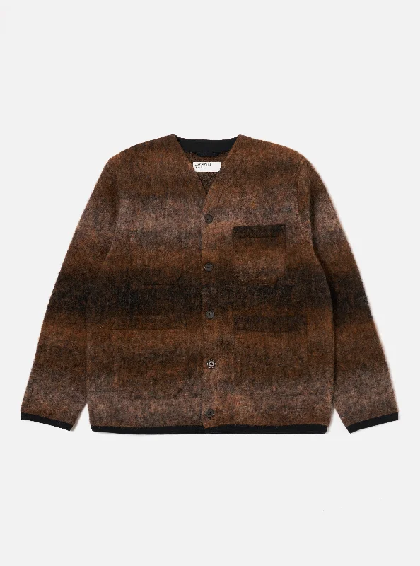 One-DAY Sale Universal Works Cardigan in Brown Ombre Fleece