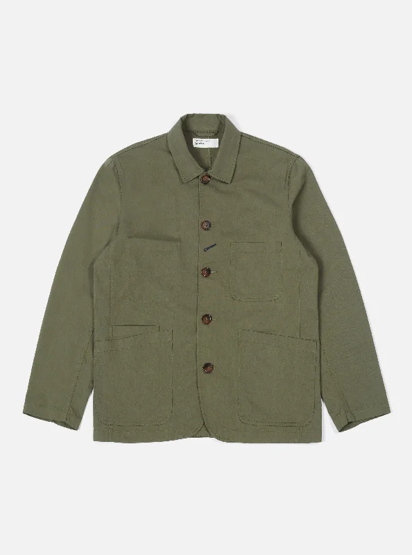 Weekend Savings Bonanza Universal Works Bakers Jacket in Light Olive Twill