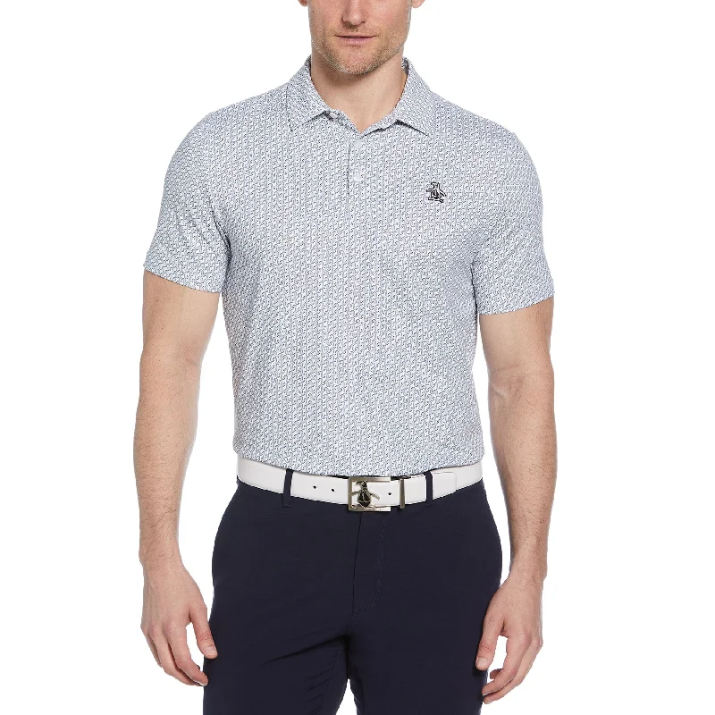 Lowest Price Heritage Geo Print Golf Polo Shirt In Quarry