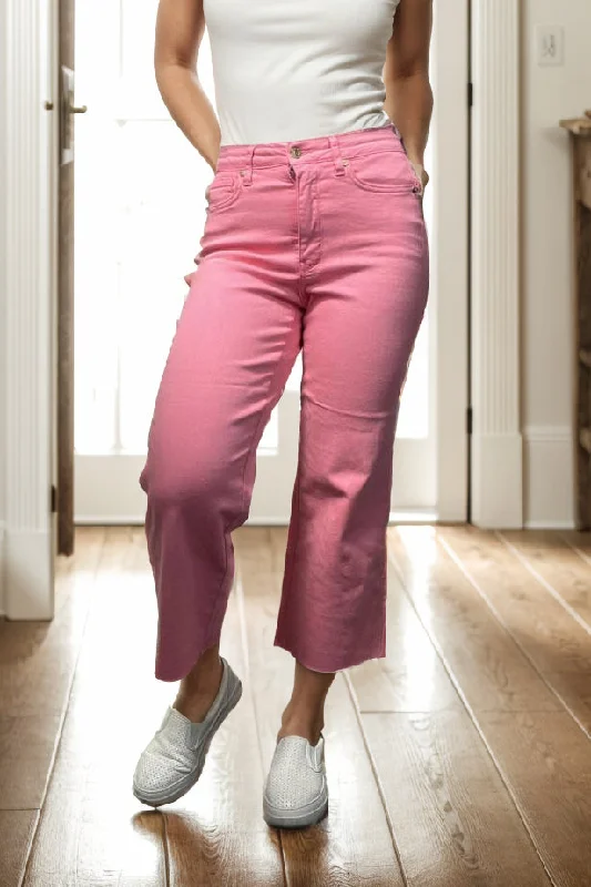 Exclusive Access Judy Blue Tummy Control High Rise Crop Jeans in Pink