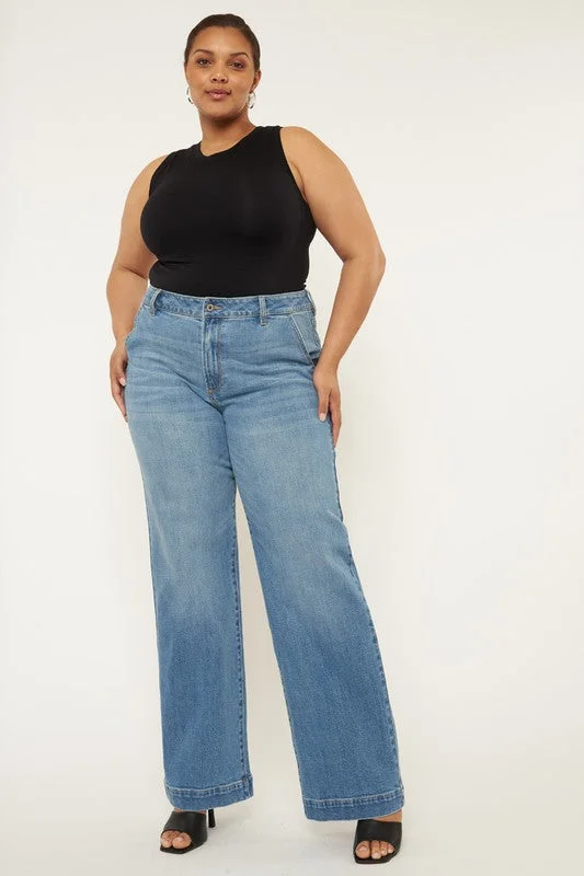 Deal Alert Plus High Rise Trouser Wide Leg Jeans