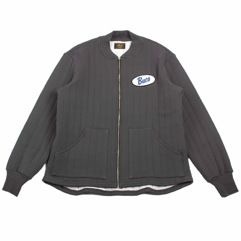 Super Deal The Real McCoy's BC21101 Buco F/Z Nylon Quilted Sweatshirt Charcoal
