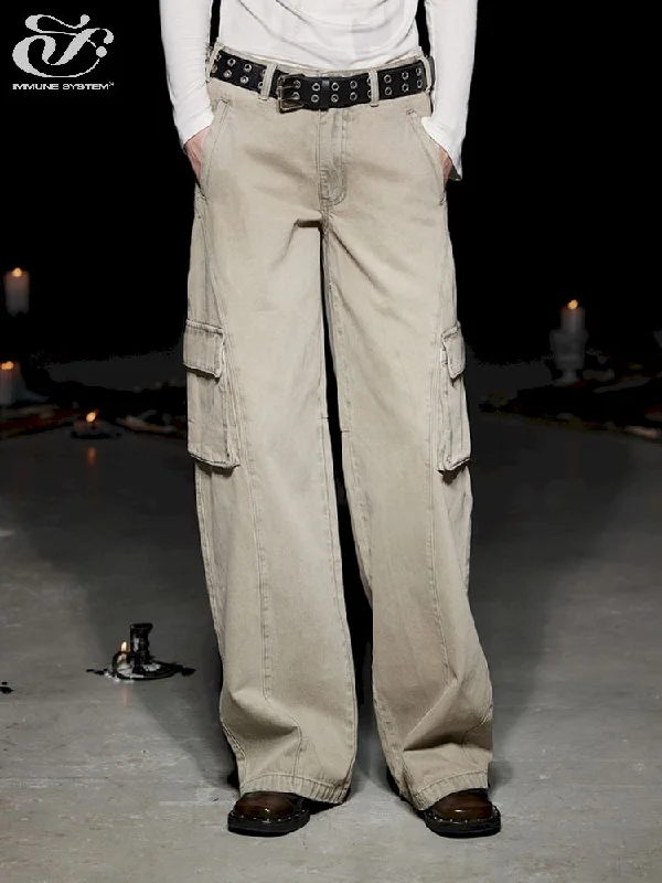 Quick Sale Low Rise Heavy Washed Pocket Workwear Vintage Jeans [s0000005491]