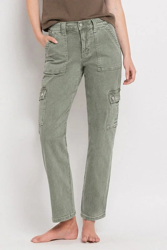 Weekend Deals That Spark High Rise Cargo Straight Jeans