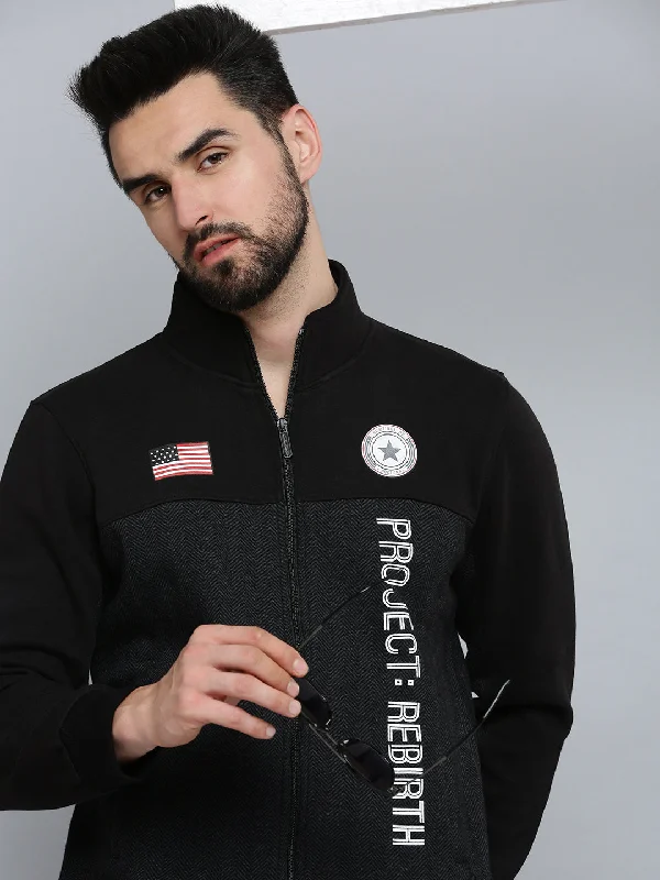 Crazy Savings Men Black Solid Sweatshirt