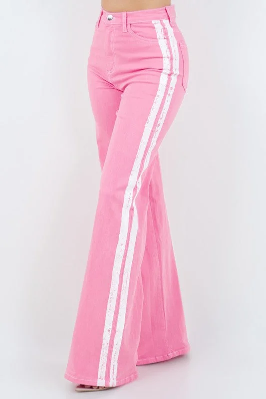 Weekend Offers That Amaze Striped Jean in Pink
