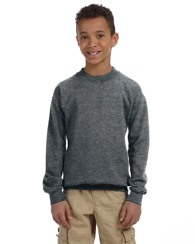 Bargain Alert Gildan Youth 50/50 Crewneck Sweatshirt | Dark Heather