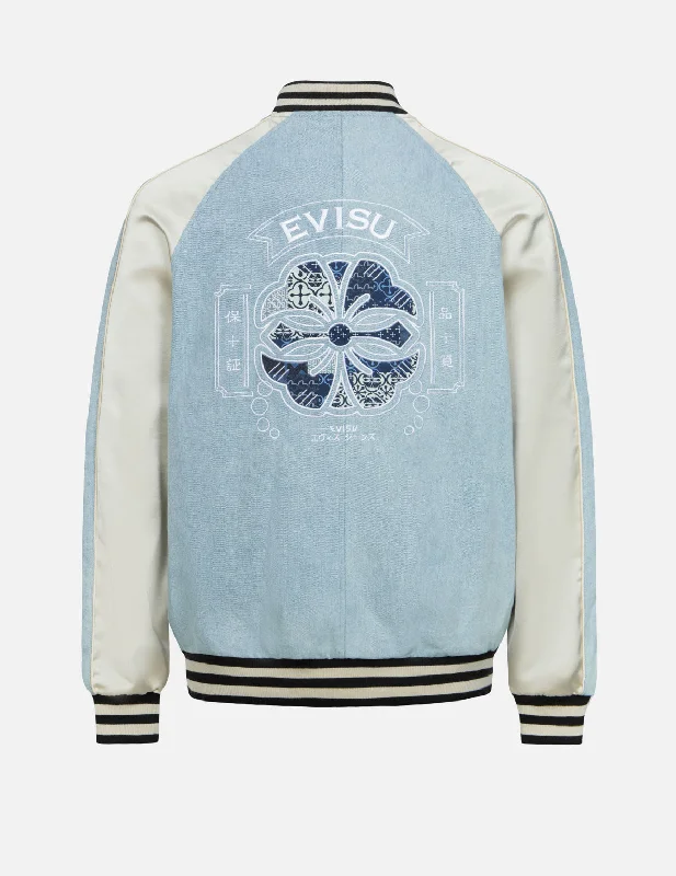 Deal Alert Kamon Brocade Appliqué Relax Fit Denim Souvenir Jacket