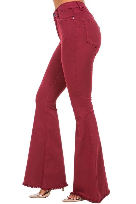 Best Seller Bell Bottom Jean in Wine