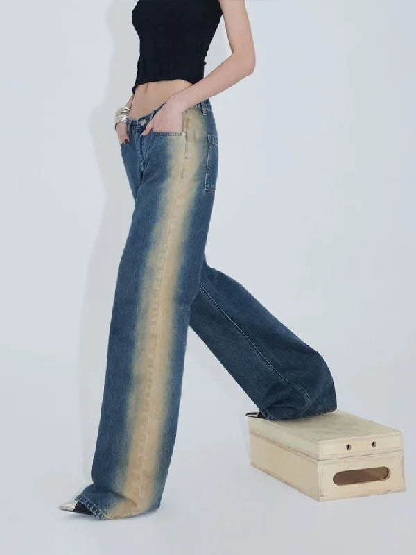 Now or Never Mud Blue Old Loose Skinny Jeans【s0000007345】