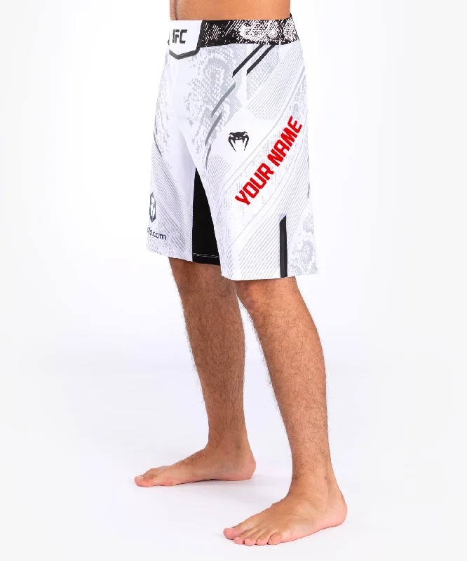 Super Bargain UFC Adrenaline by Venum Personalized Authentic Fight Night Men's Fight Short - Long Fit - White