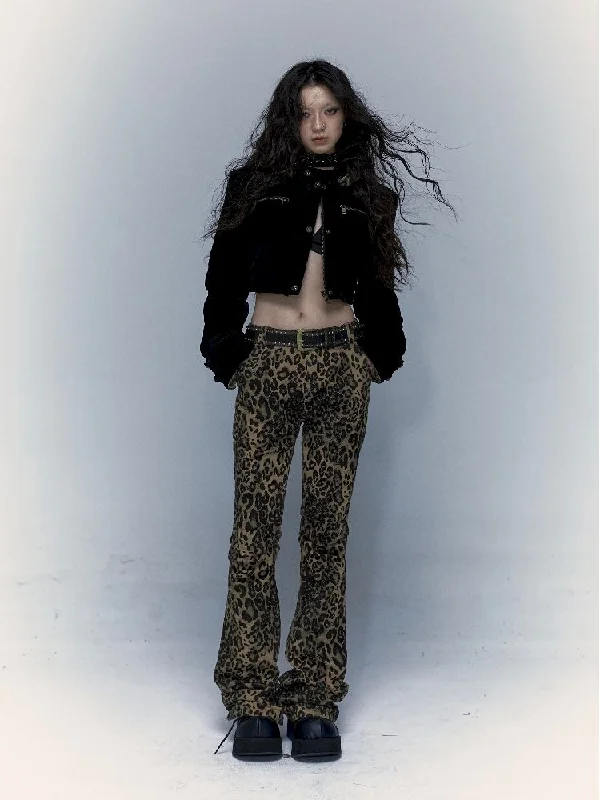 Sale Event Leopard Print Skinny Micro Trousers [s0000004683]