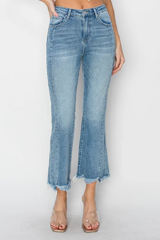 Shop the Weekend Away High Rise Frayed Hem Flare Jeans