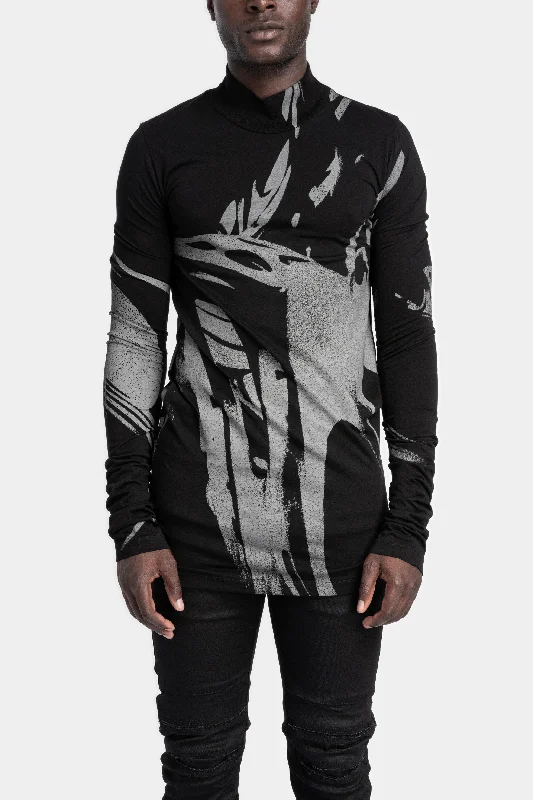 Can't Miss High neck long sleeve tee, Printed