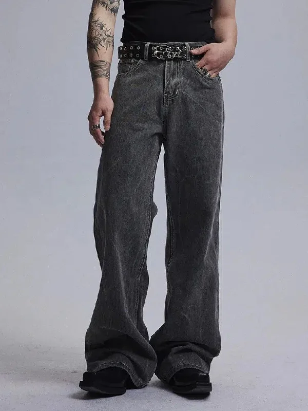 Savings Alert Smoke Wash Cracked Jeans